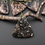 Natural Turritella Agate Fossil Side Drilled Triangle Pendant from Wyoming USA