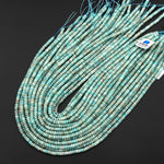 Natural Peruvian Sea Blue Green Amazonite 4mm Smooth Rondelle Beads 15.5" Strand