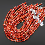 AAA Natural Red Spiny Oyster Freeform Rondelle Heishi Beads 6mm 8mm 10mm Gemstone 15.5" Strand