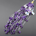 AAA Natural Purple Amethyst Hand Carved Skull Head Gemstone Crystal Beads