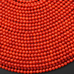 AAA Genuine Orange Red Bamboo Coral Smooth Round Beads 2mm 3mm 4mm 15.5" Strand