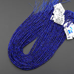 AAA Faceted Natural Blue Lapis Thin Rondelle Beads 2mm 15.5" Strand
