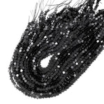Natural Black Onyx Star Beads 6mm Carved Gemstone 15.5" Strand