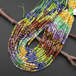 Multicolor Natural Gemstone 4mm Smooth Cube Beads Blue Aventurine Olive Jade Red Jasper Tiger's Eye Amethyst Green Chalcedony 15.5" Strand