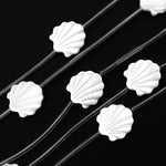 AAA Iridescent Hand Carved Natural White Mother of Pearl Clamshell Beads Strand