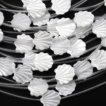 AAA Iridescent Hand Carved Natural White Mother of Pearl Clamshell Beads Strand