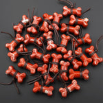 Carved Natural Red Jasper Dog Bone Home decoration Crystal Carvings Healing Palm Pocket Stone Gifts