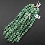 AAA Hand Carved Natural Green Aventurine 12mm Pumpkin Melon Rondelle Beads 7.5" Strand