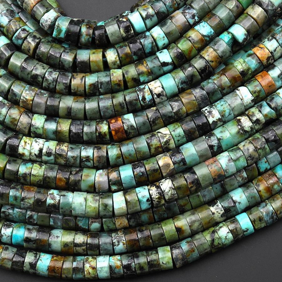 Natural African Turquoise Heishi Beads 4mm 6mm Gemstone 15.5" Strand