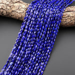 AAA Faceted Natural Blue Lapis Leaf Teardrop Gemstone Beads 4x6mm 15.5" Strand