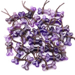 Carved Natural Purple Amethyst Dog Bone Home decoration Crystal Carvings Healing Palm Pocket Stone Gifts