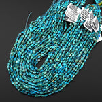 Faceted Genuine Natural Blue Turquoise Leaf Teardrop Gemstone Beads 4x6mm 15.5" Strand