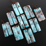 Natural Madagascar Blue Amazonite Rectangle Earring Drilled Matched Gemstone Bead Pair