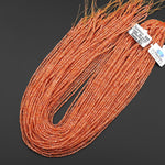 AAA Faceted Natural Orange Sunstone Thin Rondelle Beads 2mm 3mm Gemstone 15.5" Strand