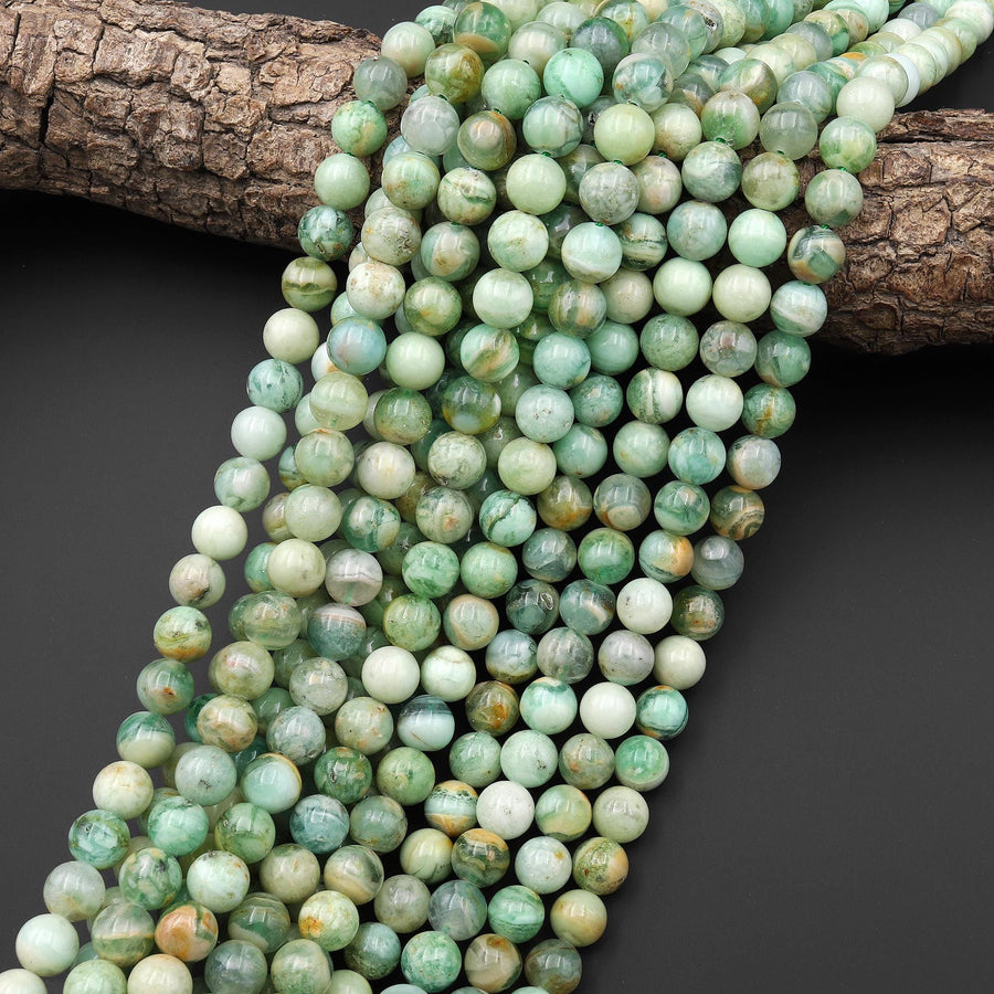 Rare Natural Opaque Green Angel Fluorite Beads 6mm 8mm 10mm Smooth Round Beads 15.5" Strand
