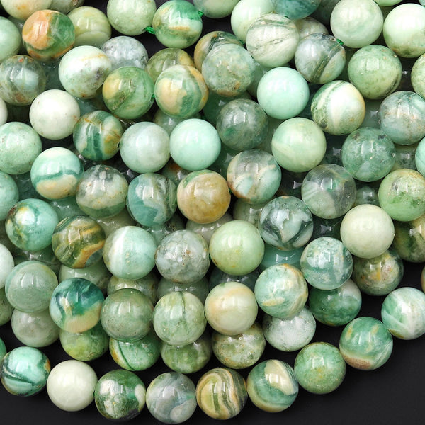 Rare Natural Opaque Green Angel Fluorite Beads 6mm 8mm 10mm Smooth Round Beads 15.5" Strand