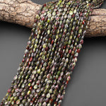 Faceted Natural Dragon Blood Jasper Leaf Teardrop Gemstone Beads 4x6mm 15.5" Strand