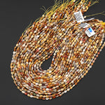 Faceted Natural Yellow Crazy Lace Agate Leaf Teardrop Gemstone Beads 4x6mm 15.5" Strand