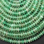 Faceted Natural African Green Chalcedony 6mm Saucer Rondelle Beads 15.5" Strand