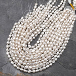 Genuine Natural White Freshwater Pearl 3mm 4mm 5mm 6mm 7mm 8mm 9mm 10mm Veristically Drilled Nugget Beads 14.5" Strand