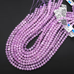 AAA Natural Kunzite 4mm 6mm 8mm 10mm 12mm Smooth Round Beads Gemstone 15.5" Strand