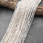 Genuine Natural White Freshwater Pearl 3mm 4mm 5mm Vertically Drilled Nugget Beads 14.5" Strand