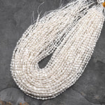 Genuine Natural White Freshwater Pearl 3mm 4mm 5mm Vertically Drilled Nugget Beads 14.5" Strand