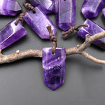 Natural Purple Amethyst Crystal Point Hexagonal Prism Pendant