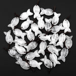 AAA Hand Carved Natural Gemstone Fish Pendant Blue Sodalite Green Aventurine Rock Rose Quartz Amethyst Tiger's Eye Moss Agate Red Jasper