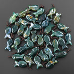 AAA Hand Carved Natural Gemstone Fish Pendant Blue Sodalite Green Aventurine Rock Rose Quartz Amethyst Tiger's Eye Moss Agate Red Jasper