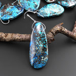 Rare Genuine Natural Shattuckite Freeform Teardrop Pendant Azurite Chrysocolla Gemstone from the Old Arizona Copper Mine