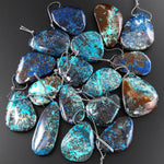 Rare Genuine Natural Shattuckite Freeform Teardrop Pendant Azurite Chrysocolla Gemstone from the Old Arizona Copper Mine