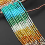 Ocean Breeze Palette ~ Mixed Gemstones 4mm Smooth Rondelle Beads Natural Rock Quartz Aventurine Fluorite Amazonite 15.5" Strand