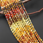 Autumn Earth Tones Mixed Gemstones Faceted 6mm Coin Beads Yellow Jade Orange Aventurine Crazy Lace Agate Tiger's Eye Fire Agate 15.5" Strand