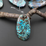 Rare Genuine Natural Shattuckite Freeform Oval Pendant Azurite Chrysocolla Gemstone from the Old Arizona Copper Mine