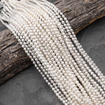 Genuine Freshwater Small 5mm Off Round White Pearls 15.5" Strand