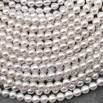 Genuine Freshwater Small 5mm Off Round White Pearls 15.5" Strand