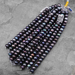Large Hole Black Bronze Peacock Iridescent Genuine Freshwater Pearl Rondelle 11mm 12mm 13mm 14mm 8" Strand