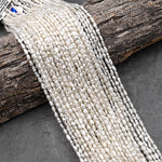Genuine Freshwater Small White Rice Nugget Pearl 14.5" Strand
