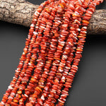 AAA Natural Red Spiny Oyster Freeform Rondelle Heishi Beads 6mm 8mm 10mm Gemstone 15.5" Strand