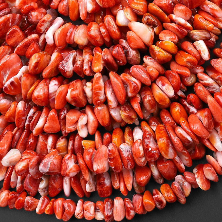 AAA Natural Red Spiny Oyster Freeform Rondelle Heishi Beads 6mm 8mm 10mm Gemstone 15.5" Strand