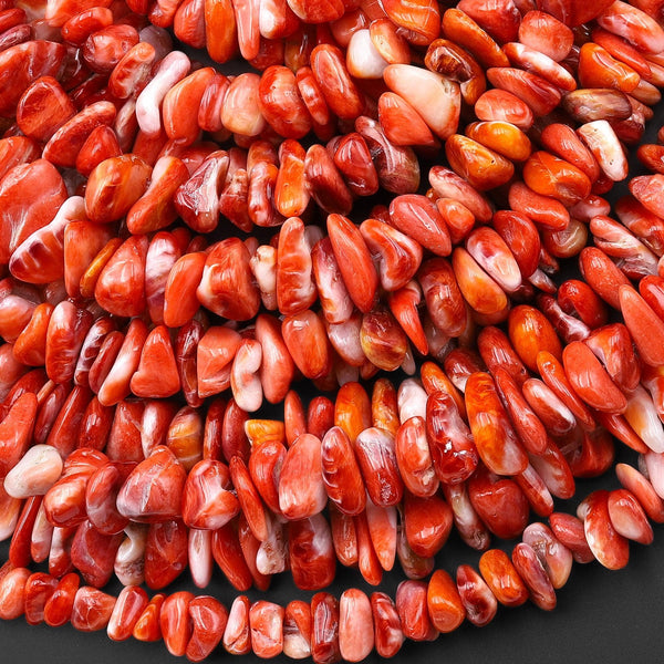 AAA Natural Red Spiny Oyster Freeform Rondelle Heishi Beads 6mm 8mm 10mm Gemstone 15.5" Strand