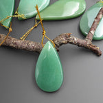Natural Green Aventurine Side Drilled Teardrop Pendant Healing Crystal
