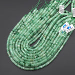 AAA Faceted Natural African Green Chalcedony Beads 6x3mm hexagon Heishi Rondelle 15.5" Strand