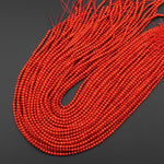 AAA Genuine Orange Red Bamboo Coral Smooth Round Beads 2mm 3mm 4mm 15.5" Strand