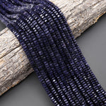 AAA Faceted Blue Goldstone Beads 6x3mm hexagon Heishi Rondelle 15.5" Strand