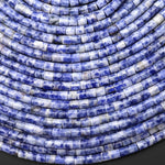 Natural Blue Sodalite 4x4mm Tube Cylinder Beads 15" Strand