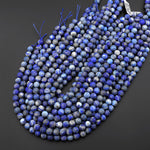 Matte Natural Blue Lapis 4mm 6mm 8mm 10mm Smooth Round Beads 15.5" Strand