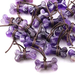 Carved Natural Purple Amethyst Dog Bone Home decoration Crystal Carvings Healing Palm Pocket Stone Gifts