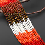 Multicolor Sunset Earth Mix 4mm Smooth Rondelle Beads Mother of Pearl Tiger's Eye Goldstone Red Orange Coral Colored Jade 15.5" Strand